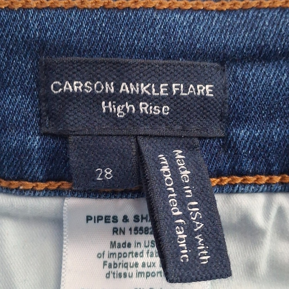 Veronica Beard Carson Ankle‎ Flare Jeans Women's 28 Blue Denim High Rise Stretch - Picture 4 of 11